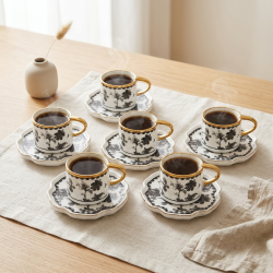 Coffee Cup and Saucer Set - 12 Pcs